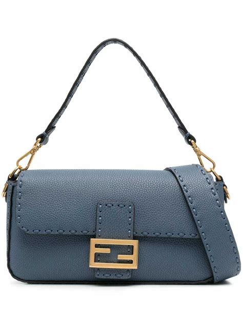 fendi baguette blue|Fendi baguette leather shoulder bag.